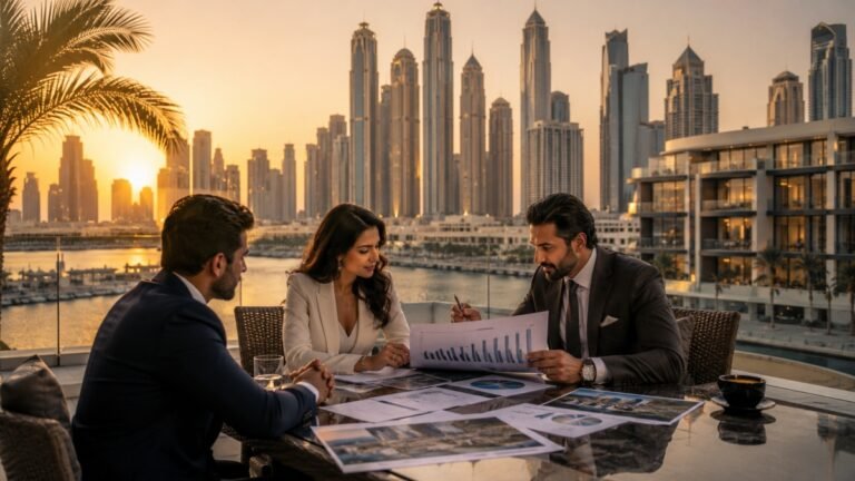 Luxury Dubai real estate investment 2026 skyline with high-ROI property opportunities